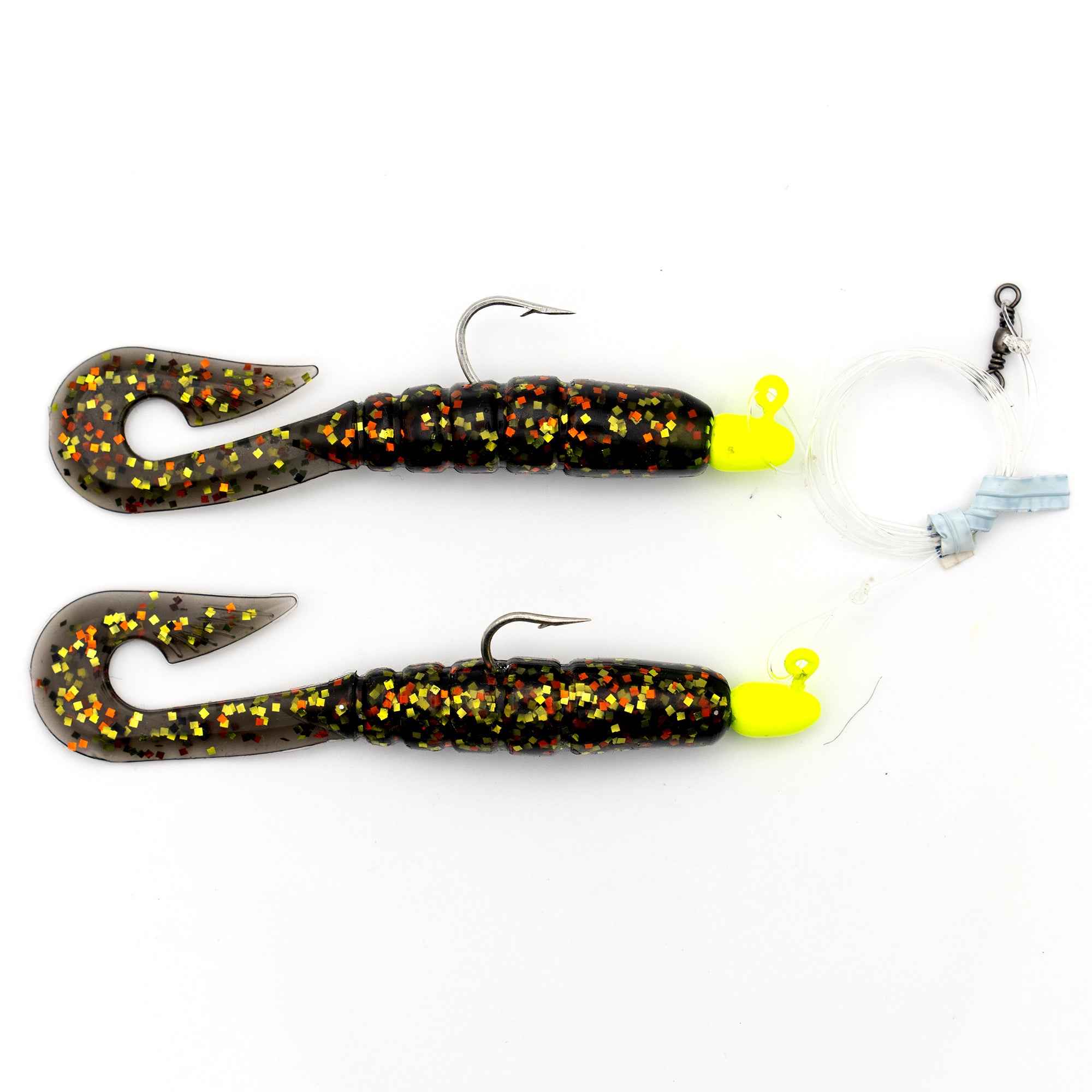 DOA Deadly Tandem 318 in Chartreuse and Silver Glitter