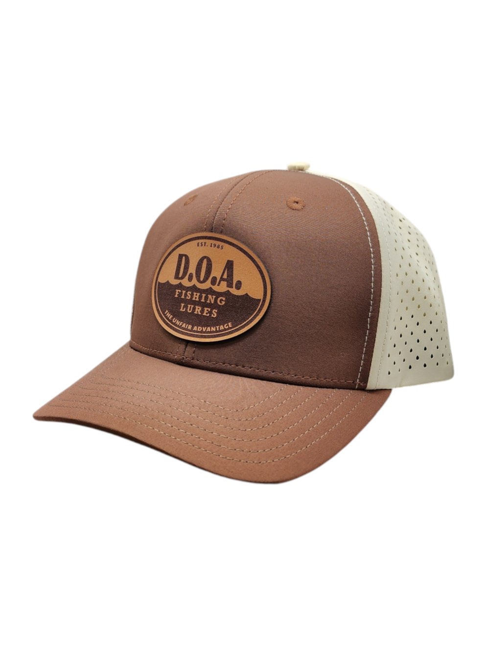 Brown/Tan Perforated Hat - D.O.A. Lures