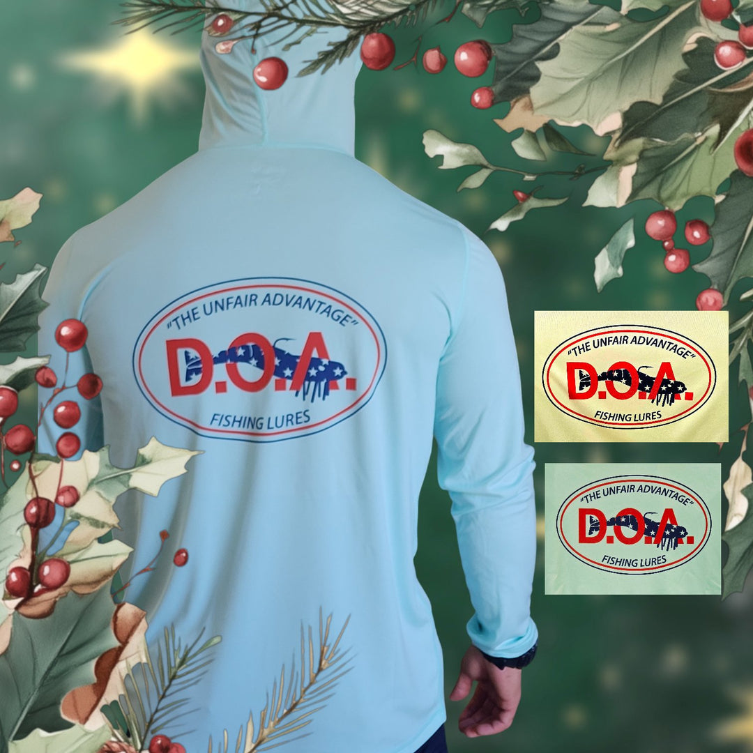 Long Sleeve Americana DryFit Hoodie - D.O.A. Lures