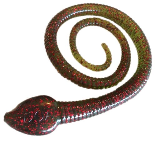 D.O.A. C.A.L. Sna-Koil Worm 12in 6 pack Avocado/Red Glitter 08371