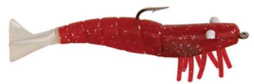 DOA FSH3-368 Shrimp Lure 3 1/4 oz Clear And Red Glitter 1 Per Pack 