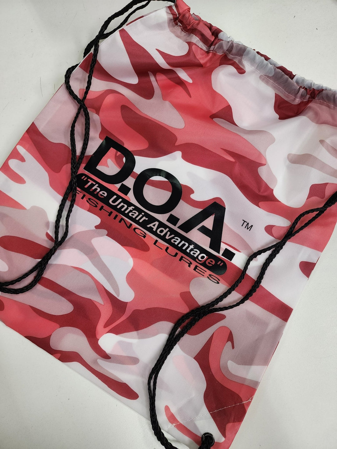 drawstring fishing lures DOA Drawstring Backpacks 2 colors Pink Camo