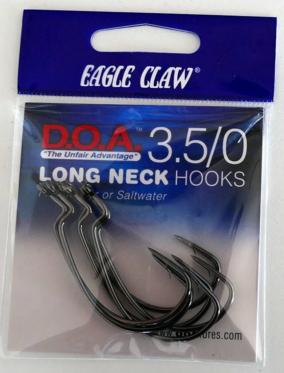 Long Neck Offset Worm Hooks - D.O.A. Lures